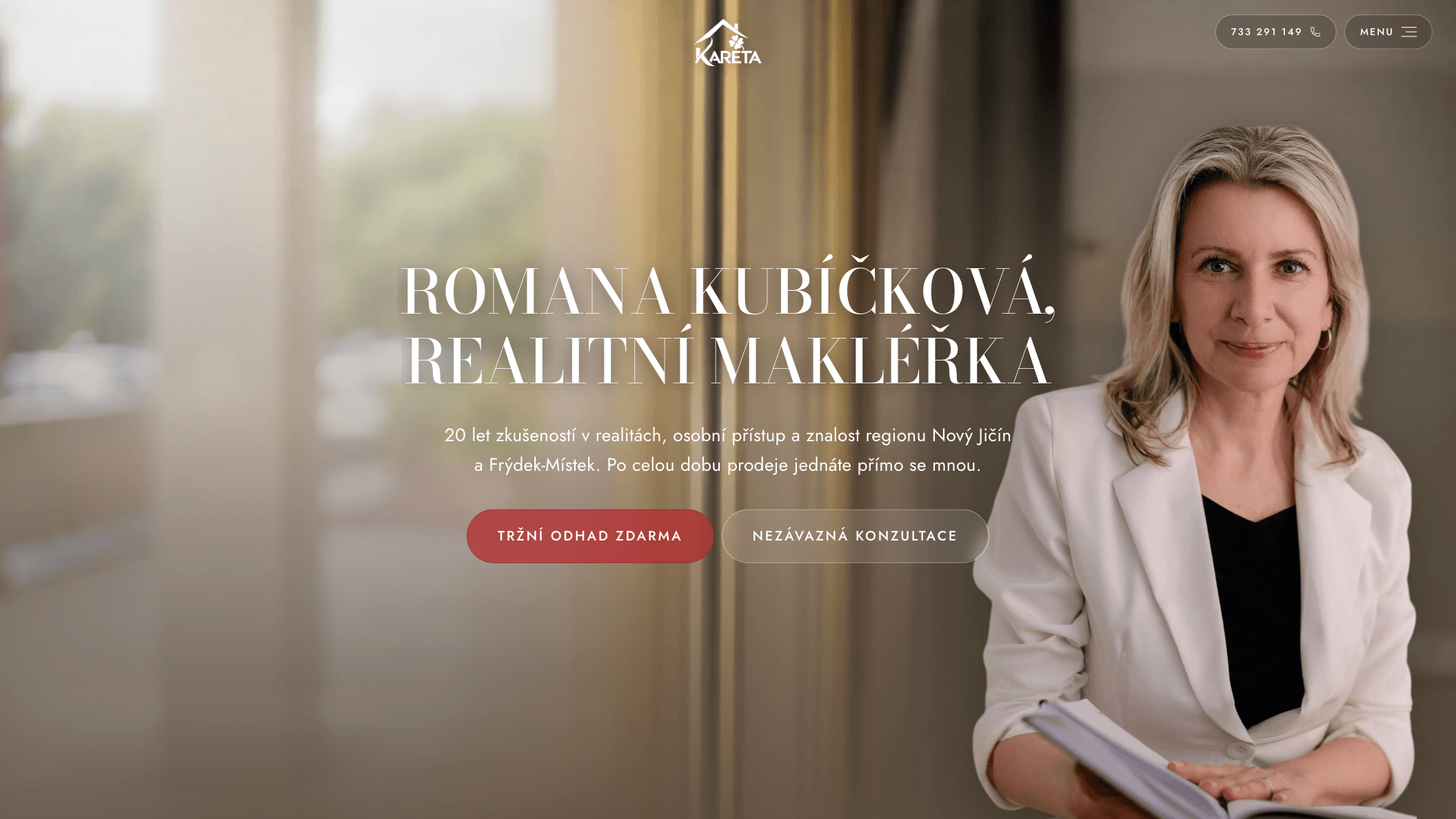 Ukázka webu Romana Kubíčková | Kareta